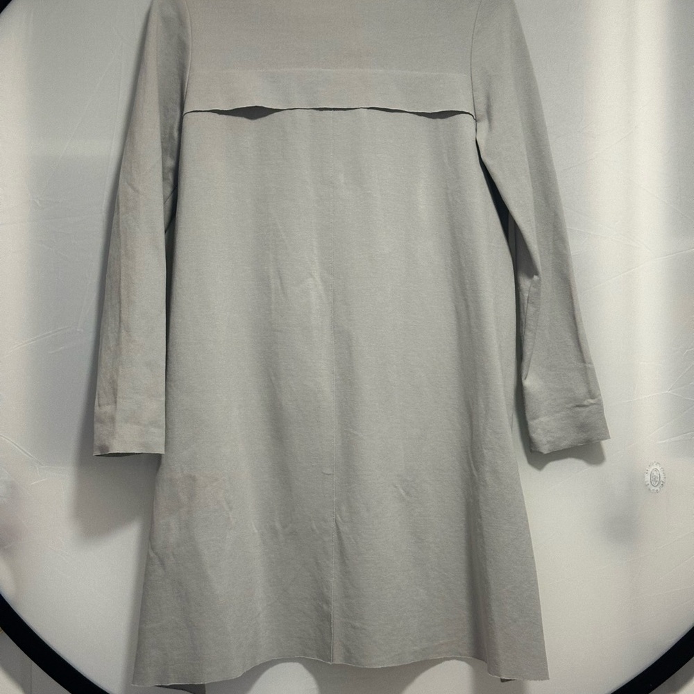Gray Button-Up Long Jacket - Picture 4 of 7